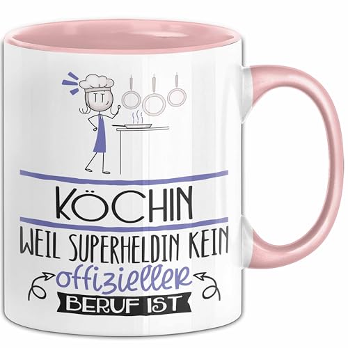 Köchin Geschenk Tasse Lustiger Spruch Köchin Weil Superheldin Kein Offizieller Beruf Ist Geschenkidee (Rosa)