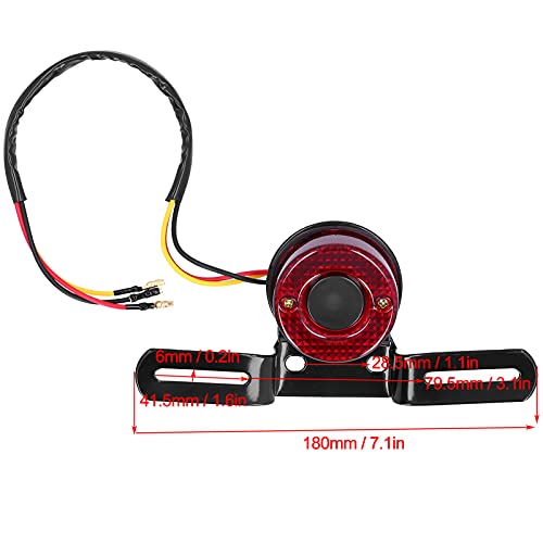 Luz traseira de motocicleta, estilo retrô, luz inferior de energia, linda e requintada ABS e materia