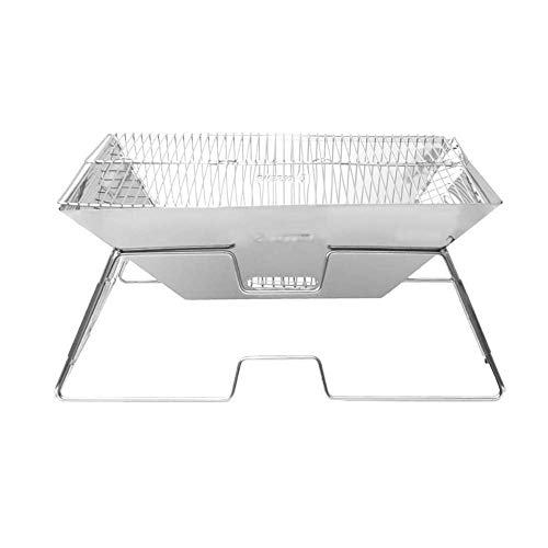 Parrilla de carbón portátil para camping, cocina, cocina de acero inoxidable, plegable, para viajes, picnic, pesca, 473121 cm
