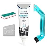 Grout - Ready Mixed Tile Grout - Sponge, Remover Saw and Scraper Set - Perfect for Bathroom, Kitchen, Floor Tiles (250g / Bundle Set) (Grey)