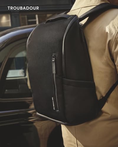Troubadour Pioneer Backpack 3.0 - Premium Everyday Bag with Padded Laptop Section, Ventilated Shoe Compartment & Sustainable Waterproof Material - All-Day LIghtweight Comfort Design - Black2