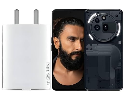 Image of Nothing Phone 45W Type C Fast Charger Adapter for Phone 3a Pro /3a /2a Plus /2A /2 /CMF Phone 1 /Buds /Ear Stick, Upto 50W Power Charger for Mobile, 45 W USB C Charging Adaptor, 45watt Charge, White