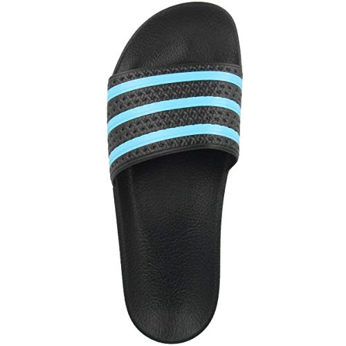 Image of adidas Men's Adilette Gymnastics Shoe, Core Black /Blue Glow /Core Black, 14 UK