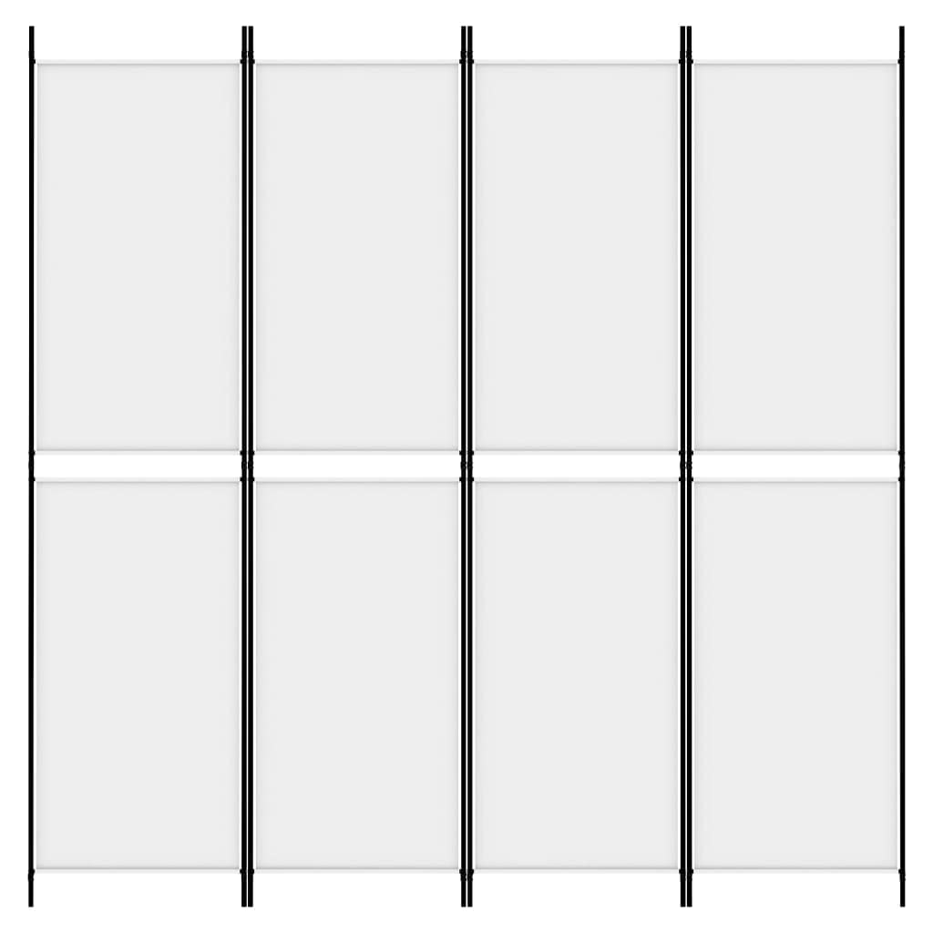 Parawan Przegroda 4 Panele Biała Tkanina 200x200 cm