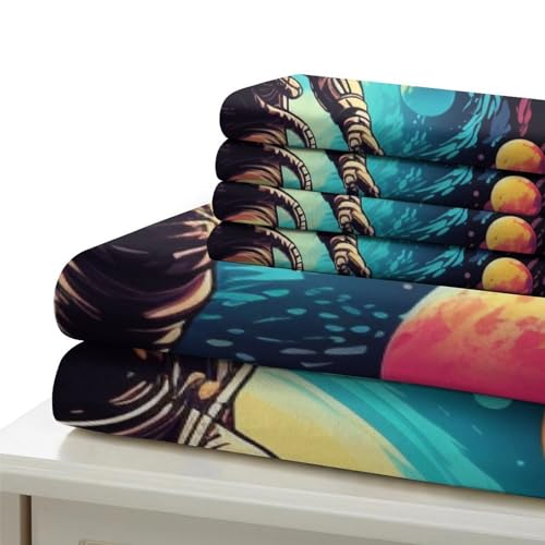 Housse de couette astronaute 3D lit simple ado microfibre