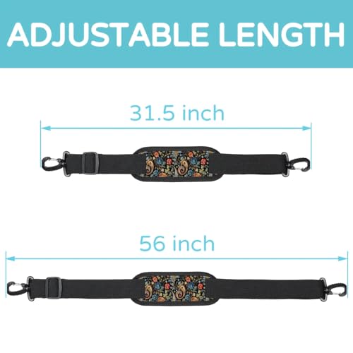Image of 56 inch Shoulder Strap, Adjustable Thick Soft Universal Replacement Crossbody Handbag Shoulder Strap with Metal Swivel Hooks for Laptop Shoulder Bag /Laptop Messenger Bag /Crossbody Bag