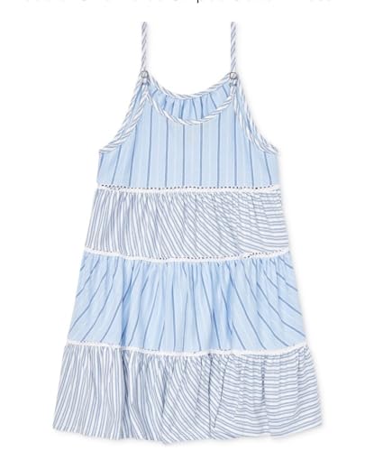 Ralph Lauren Little Girl's & Girl's Tiered Cotton Dress- BlueWhite Multi, 7