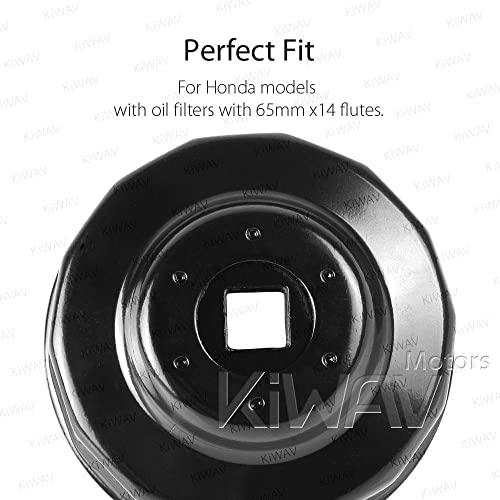 Kiwav Oil Filter Wrench 65 Mm X 14 Flutes Removal Tool For Honda Hawk Pc800 Cb400 Nighthawk & Toyota 1800Cc Car #TOP4
