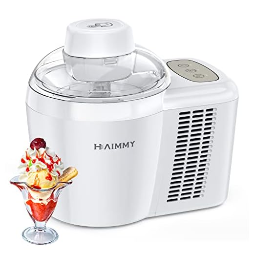 Ice Cream Maker Machine, Haimmy 700ml Automatic Electric Gelato Machine with 2 Modes, No Pre-Freezing Required, Keep Cool 4 Hours, Homemade Soft Serve Ice Cream Frozen Yogurt Sorbet Dessert Maker