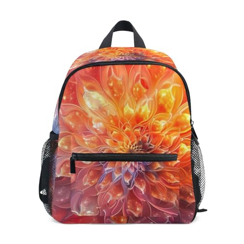 RPLIFE Mochila escolar para niños y niñas, mandala abstracta con etiqueta de nombre, 3-8 años,, Mandala abstracta, Mediano, Lindas mochilas