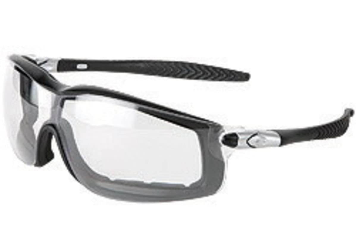 Crews MCR Rattler Safety Glasses Black Frame, Clear Lens, Hand Band #RT110AF