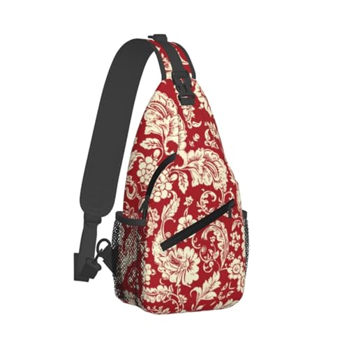 Image of Crossbody Bag Sling Bag Backpack Chest Bags Shoulder Bag for Women Men Boho-Red Paisley 1
