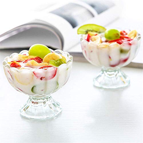 Image of PrimeWorld European 120 ml Flower Ice Cream Bowl, Dessert Cup for Sundae, Sweets,Snacks, Fruit, Pudding, Nuts or Dip, Serving Bowls Set of 6 Pcs Lead Free and BPA Free etc