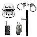Price comparison product image LUOEM Policeman Role Play Toy Props Child Cosplay Costumes Spontoon Safey Hat Talkie Police Baton Handcuffs Set Hero Party Props 5PCS