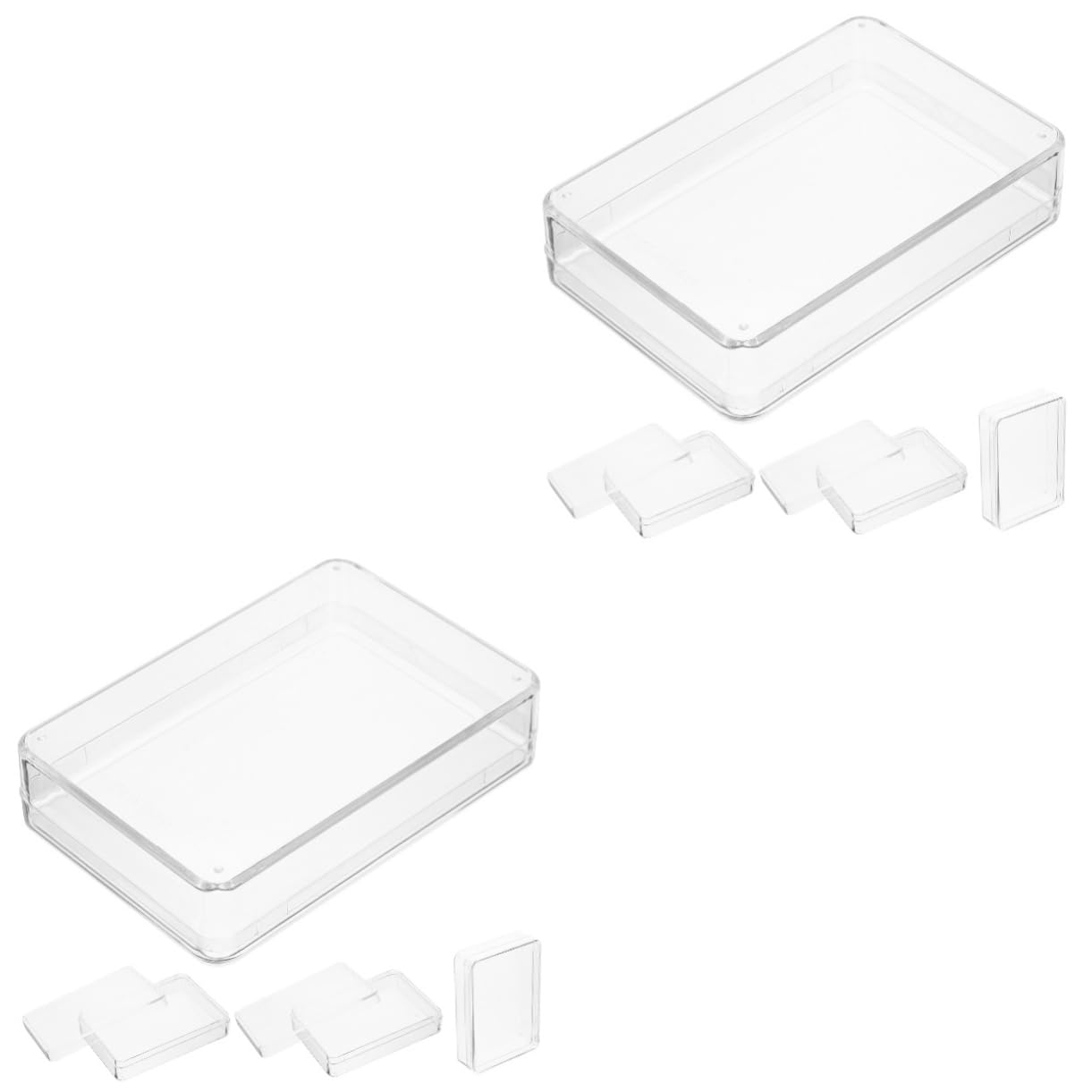 Toyvian 8piezas Caja De Almacenamiento para Cartas De Poker Estuche De Plástico Transparente Tapa Organizador Compacto para Barajas
