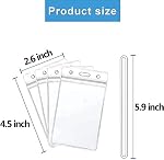 100 Pack Clear Luggage Tags Bag Tags Holder Identification ID Card Badge Holder with Luggage Tag Loop Straps for Business Travel and Office Supplies