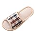 Produktbild TIFIY Damen Hausschuhe 2019 Herrenmode Casual Couple Paare Gingham Home Hausschuhe Indoor Floor Flache Schuhe Basic Täglich Wild Indoor Warm Samt Herbst und Winter Hausschuhe(Kaffee,44-45)