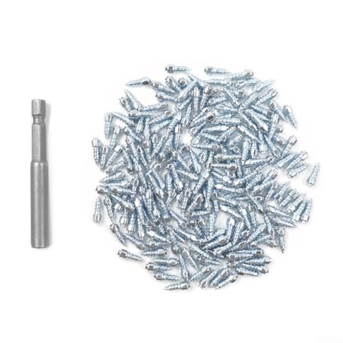 Zilimontt Lot de 200 pics à neige en acier pour scooters, vélos et motos - Clous antidérapants de 4 x 9 mm/4 x 12 mm, clous de roue argentés compatibles avec pneus de scooter de 21,6 cm et 25,4 cm (12