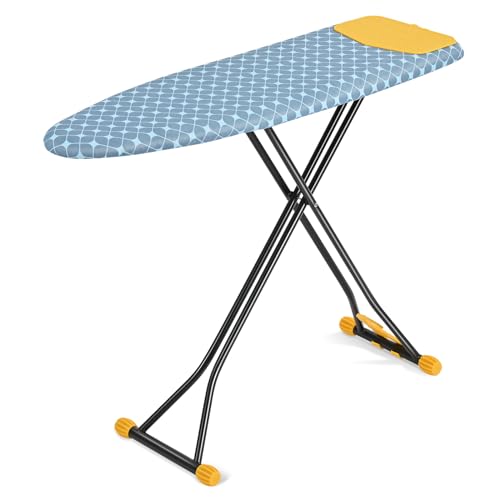 Ironing Board with Silicon Iron Rest, Compact and Space Saver Iron Board, Extra Thick Cover, Height...