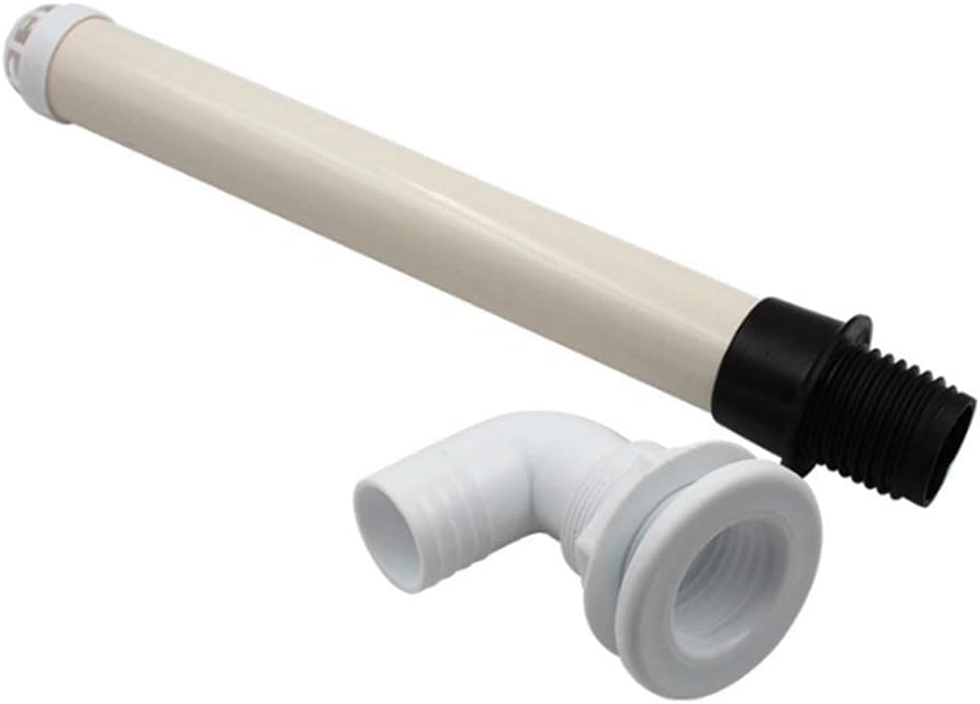 Aqua Lung 17.7 Inch Boat Overflow Pipe with 90 Degree Large Drain Tube for 1 1/2 Inch Threaded Drains