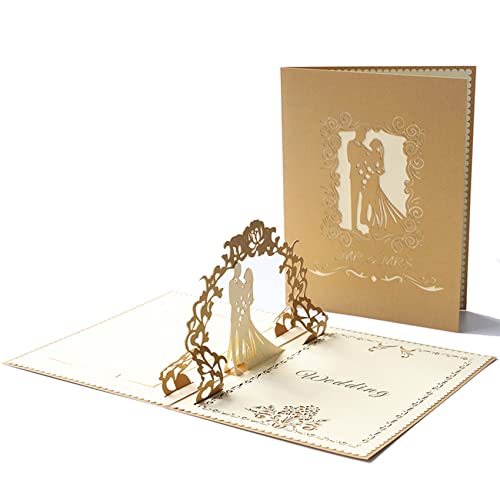 Olakin Carte 3D Pop-up, Carte Mariage avec Enveloppe Carte, Carte Anniversaire Marriage, Omantique Invitation de Mariage Cartes, pour Couple Amoureux Petit ami...