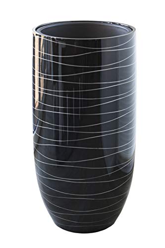 VIVANNO Pflanzkübel Blumenkübel exklusiv Asconia Schwarz Hochglanz 80 x...