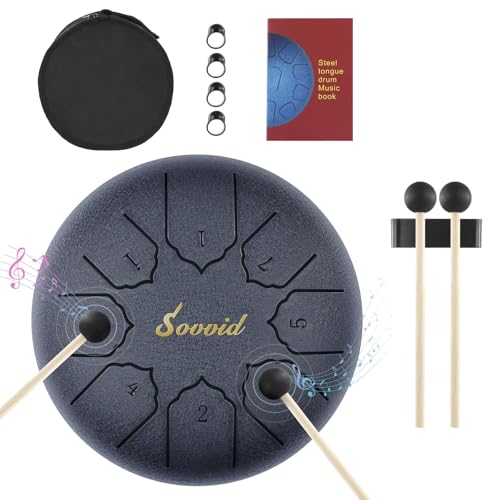 Sovvid Steel Tongue Drum, 6 Zoll 8 Töne Zungentrommel mit...