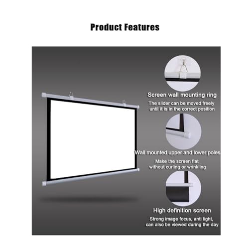 Pantalla manual HD 72 pulgadas 4:3 miniatura 6