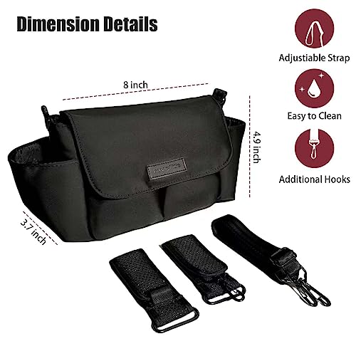 Luxury Little Stroller Organizer With Cup Holder And Non-Slip Adjustable Straps, Large Capacity Stroller Caddy, Water-Resistant, Fits Stroller Like Uppababy, Nuna, Britax, Baby Jogger, Bob #TOP1