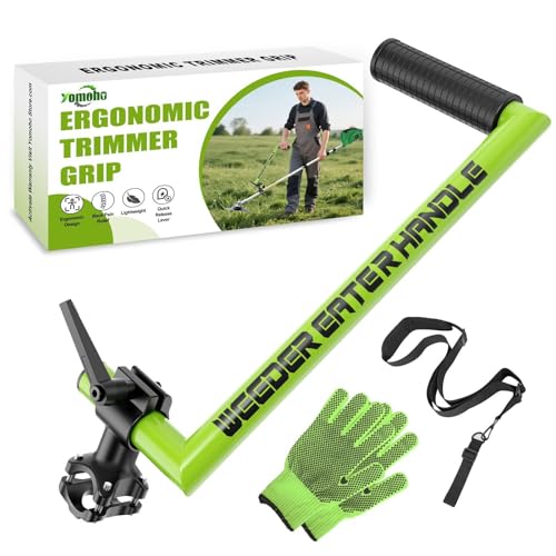 Yomoho Upgraded Weed Eater Handle, Ergonomic String Trimmer Handle, Weedeater Handle Extension for Lawn Care, Landscaping, and Yard Trimming Edging (16.9')
