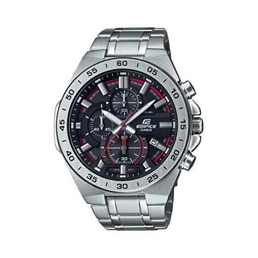 Casio Men's Edifice Stainless Steel Quartz Watch with Stainless-Steel Strap, Silver, 26 (Model: EFR-564D-1AVCR)