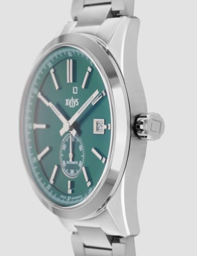 Image of Xylys Analog Green Dial Stainless Steel Strap Watch for Men