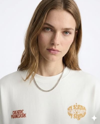 Image of ColorChakra Cotton Oversized Tshirt for Womens Down Shoulder Loose fit t-Shirt Women Baggy Style Oversize t-Shirt Korean fit