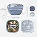 Bentgo Salad Container - 54 oz Bowl with 4-Compartment Toppings Tray, Leak-Proof Dressing Container, Reusable Fork, BPA-Free Lunch Box for Meal Prep & Food Storage; Removable Bento Tray (Slate)