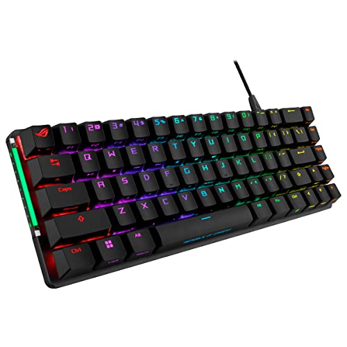 ROG Falchion Ace - Tastiera Gaming Meccanica RGB 65% Compatta, ROG NX Rete Lubrificata, Schiuma Ammortizzata, Tasti ABS, Funzionalità KVM, Tre Angoli, Custodia, Nero - QWERTY Italiano - Tastiera gaming - Immagine 11