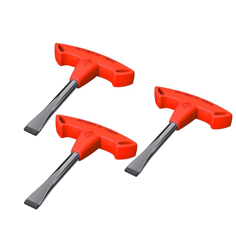 3PCS T Handle Flat Head Screwdriver 10mm T Handle Slotted Screwdriver with Plastic Handle Small Flathead Screw Drivers for Slotted Screw Quick Release Plate Camera Tripod Monopod
