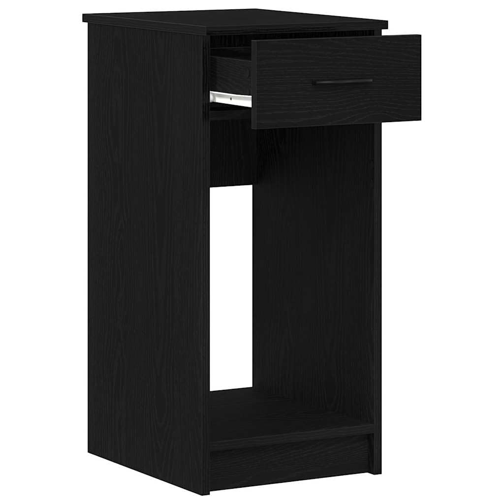 Support de tour d ordinateur avec tiroir noir 35x45x77 cm