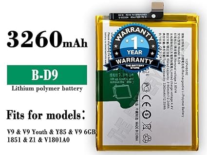 Image of THE BATTERY STORE Original B-D9 Battery for Vivo V9 / V9 Youth / Y85 /V9 6GB /1851 / Z1 /VI801A0 / 1723 Battery with 1 Year Warranty**** (PPP80)