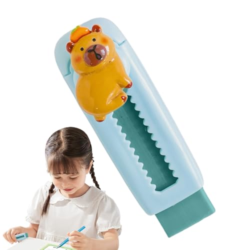 Capybara Pencil -かわいい +スライド、プッシュプル消しゴム、ソフトアート消しゴム|学用品、かわいいCapybara Eraserr +描画絵画の書き込み、校のバッグやポケットに簡単に収まり、エラーを簡単に消去し、研究の小さな乱れを解決する