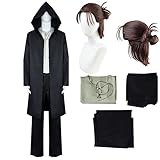 AIUKAKP Eren Yeager Cosplay Costume Cloak Eren Cosplay Outfit Uniform Jacket Hoodie Wig Set Halloween Coat