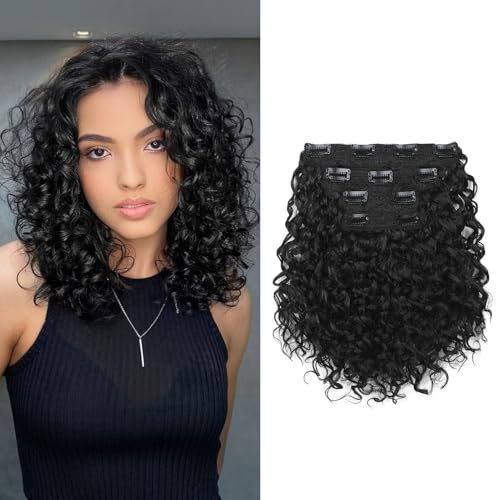 FLUFYMOOZ 4PC Clip in Hair Extensions, 10 Inch...