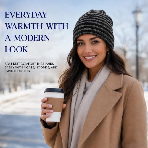 Image of YACHT & SMITH Winter Beanies, Bulk Cold Weather Thermal Warm Stretch Skull Cap, Mens Womens Unisex Hat