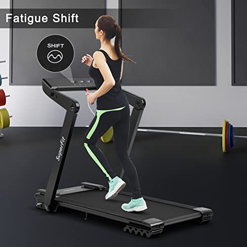 Image of Goplus 4.0HP Heavy Duty Folding Treadmill, Electric Foldable Superfit Treadmill with LED Touch Screen, Heart Rate Monitor, APP Control, Fatigue Button, Walking Running Machine for Gym, Home