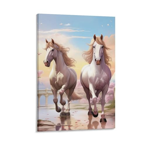 Tableau cheval pour décoration murale de salon moderne 40x60 cm