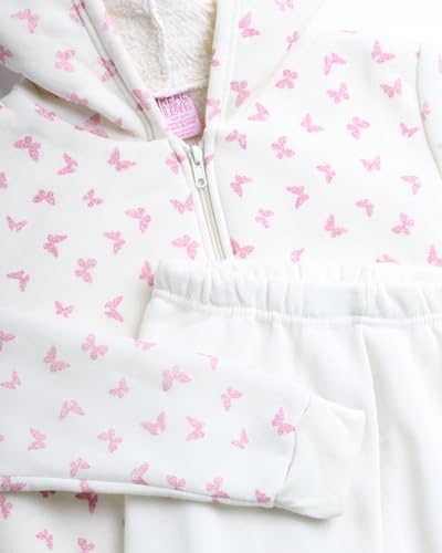 Real Love Girls’ Fleece Jogger Set – 2 Piece Sherpa Full- Zip Hooded Sweatshirt and Jogger Sweatpants (Size: 7-12)2