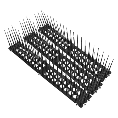 Lurrose Pinchos Disuasorios para Aves 3 Piezas Color Negro Púas Altas, Barrera Exterior para Jardín y Terraza, Repelente Seguro contra Pájaros, Ardillas y Gatos, Accesorio Práctico