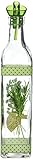 Grant Howard Italian Herbs Oil & Vinegar Glass Cruet with Ergonomic Pour Spout, 16 oz, Multicolored