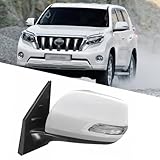 Driver Side Mirror Fit for 2012-2016 Toyota Land Cruiser Prado LC200 Side Mirror Replacement Side Mirror Assembly Rear View Mirror Accessories Side View Mirror Turn Light, Electric Adjustment