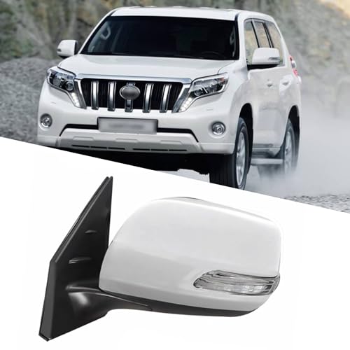 Driver Side Mirror Fit for 2012-2016 Toyota Land Cruiser Prado LC200 Side Mirror Replacement Side Mirror Assembly Rear View Mirror Accessories Side View Mirror Turn Light, Electric Adjustment