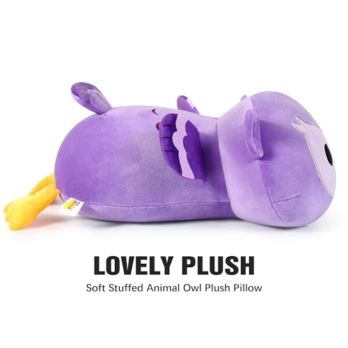 Onsoyours Cute Owl Plushie, Soft Stuffed Owl Squishy Plush Animal Toy Pillow for Kids (Purple Owl, 12\") - Thumbnail 5